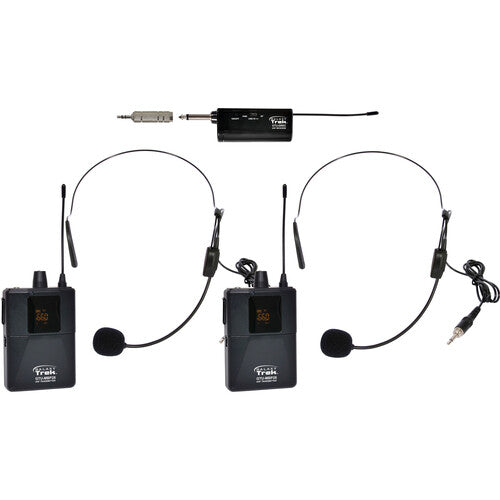 Système de microphone sans fil Galaxy Audio Trek GTU Mini UHF avec 2 micros casque (A et B : 524,5 à 594,5 MHz)
