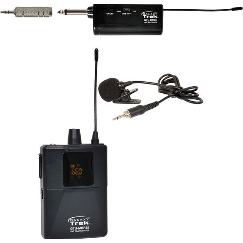 Système de microphone sans fil Galaxy Audio Trek GTU Mini UHF avec 1 micro cravate (A : 524,5 à 594,5 MHz)