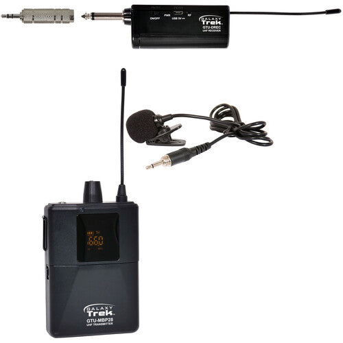 Système de microphone sans fil Galaxy Audio Trek GTU Mini UHF avec 1 micro cravate (B : 524,5 à 594,5 MHz)