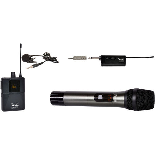 Galaxy Audio Trek GTU Mini Système de microphone sans fil UHF avec 1 micro portable et 1 micro cravate (B & A : 524,5 à 594,5 MHz)