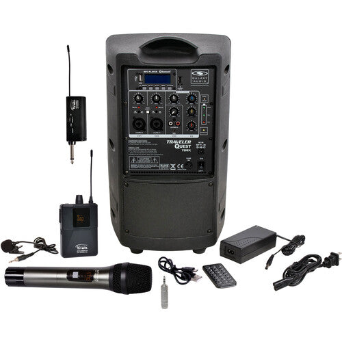 Galaxy Audio Traveler Quest TQ8X PA avec système de micro sans fil GTU-VHP5AB (B & A : 524,5 à 594,5 MHz)