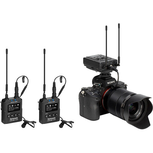 Saramonic UWMic9S Mini Kit 2 - 2 Wireless UHF Lav Mic System / Dual CamMount Micro Receiver and Transmitters