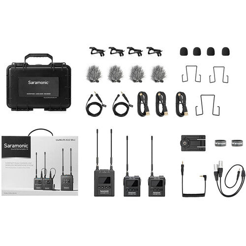 Saramonic UWMic9S Mini Kit 2 - 2 Wireless UHF Lav Mic System / Dual CamMount Micro Receiver and Transmitters