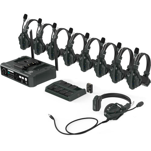 Hollyland SOLIDCOM C1-HUB8S Full-Duplex Wireless DECT Intercom System With 9 Headsets and HUB Base (1.9 GHz)