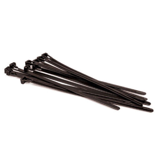 Hosa WTI-294 8" Plastic Wire Ties with Release Tab (Pack of 10, Black)