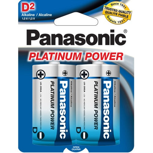 Panasonic PLATINUM POWER D Batteries - 1.5 Volt, 2-Pack