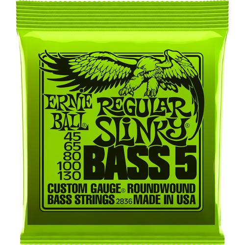 Ernie Ball Bass 2836 5-Star Slinky Regular Slinky Nickel Wound Electric Bass Strings - Red One Music