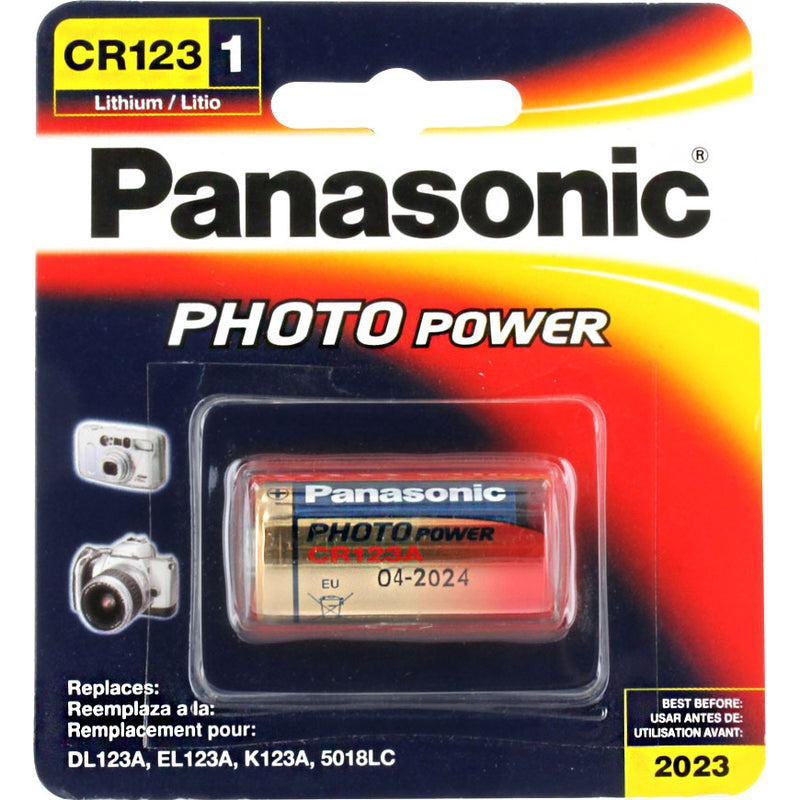Panasonic CR123A 3V Lithium Button Top Photo Battery - 1550mAh, 1-Pack