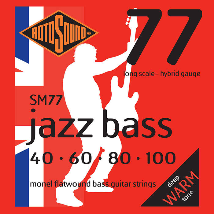 Rotosound SM77 Monel Flatwound Hybrid Bass String Set 40-100