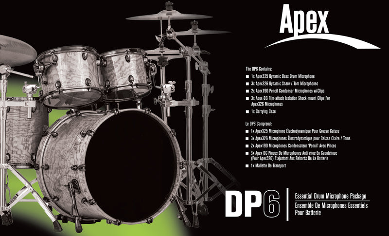 Apex DP6 Deluxe Drum Microphone Pack