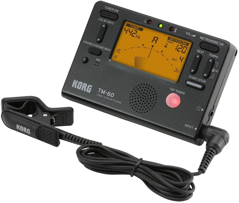 Korg Tuners TM60CBK Accordeur métronome avec micro de contact - Noir