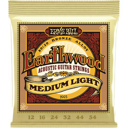 Ernie Ball Earthwd 8020 Md-L 2003 Earthwood Medium Light Acoustic Guitar Strings 8020 Bronze 12 - 54 - Red One Music