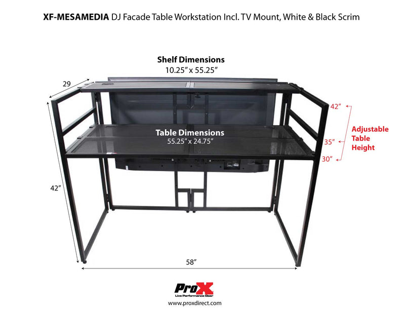 ProX XF-MESAMEDIAMK2 Station de travail pour table de façade DJ