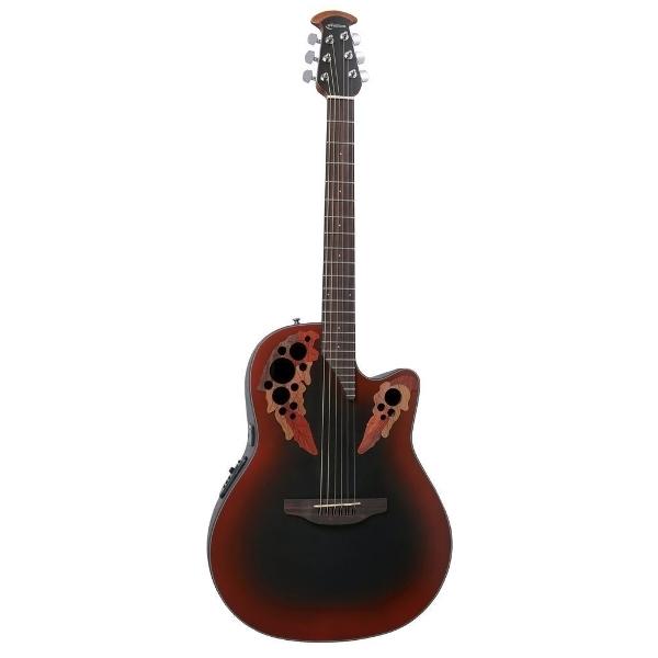 Ovation Ce44-Rrb Celebrity Elite Series Acoustic Electric Guitar Reverse Red Burst - Red One Music