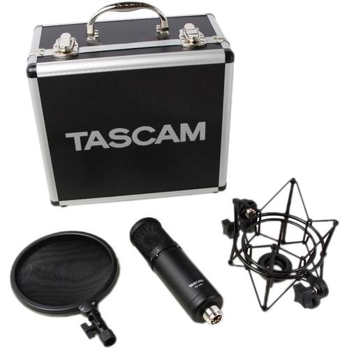 Tascam Tm-280  Studio Microphone With Flight Case Shockmount And Pop Filter - Red One Music