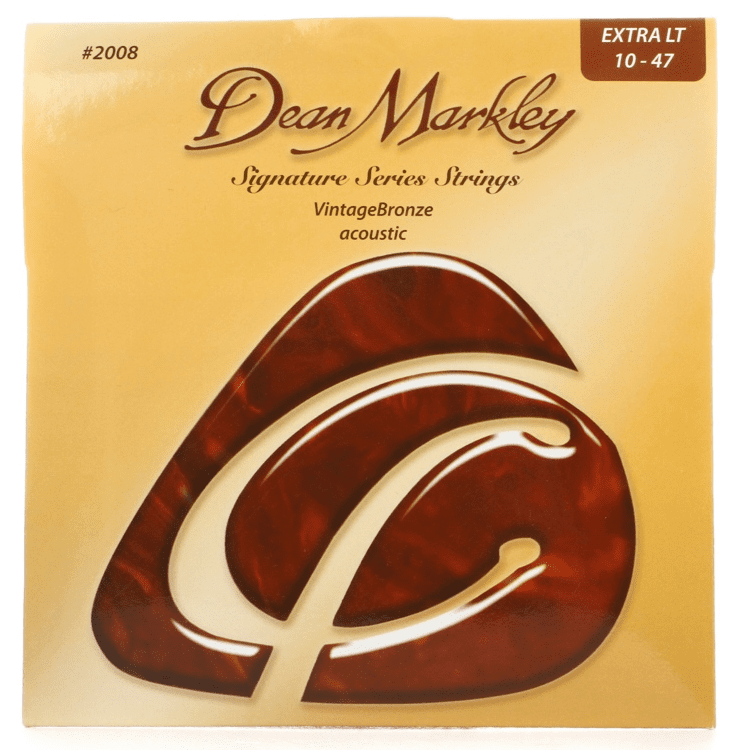 Dean Markley Dm2008 Extra Light Vintagebronze Acoustic Signature Series Guitar Strings 10-47 - Red One Music