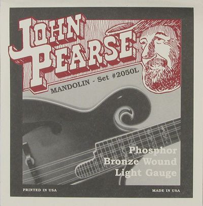 John Pearse JP2050L Cordes de mandoline enroulées en bronze phosphoreux - Calibre léger