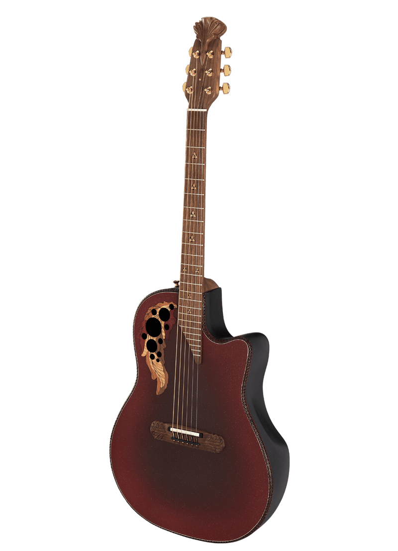 Ovation Adamas 2087GT-2 - Deep Contour Body Cutaway Acoustic-Electric Guitar - Reverse Red Burst