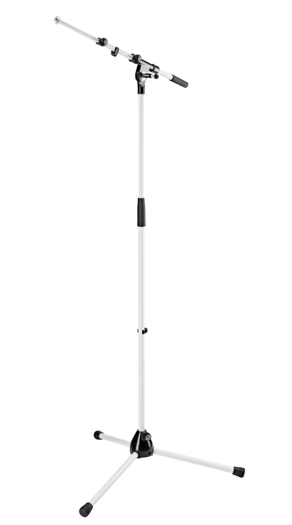 K&M 210/9 Pied de micro télé-perche compact (Blanc)