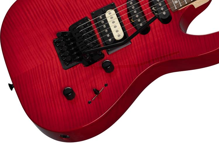 Kramer STRIKER KSFLFRHSSTRBF Guitare électrique HSS figurée - Rouge transparent