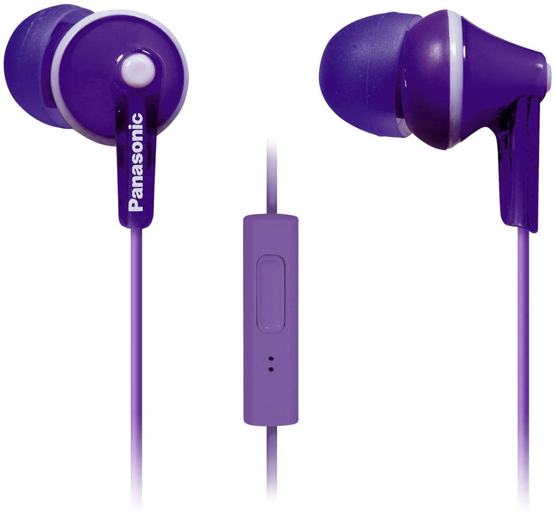 Panasonic RPTCM125V ErgoFit Earbud Headphones w/ Mic & Controller - Violet