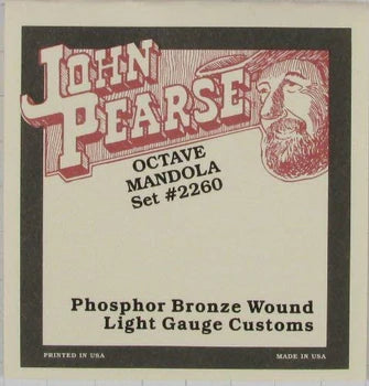 John Pearse JP2260 Cordes de mandole octave enroulées en bronze phosphoreux - Customs de calibre léger