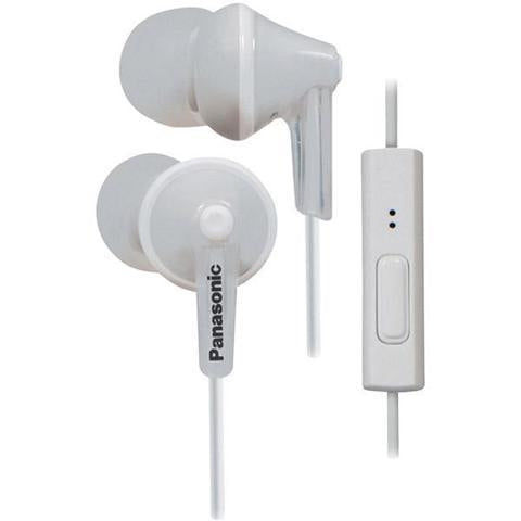 Panasonic RPTCM125W ErgoFit Earbud Headphones w/ Mic & Controller - White