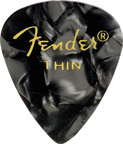 Fender Médiator pour guitare 351 Shape Classic Celluloid 1 Gross – Noir Moto – Fin, 144 pièces