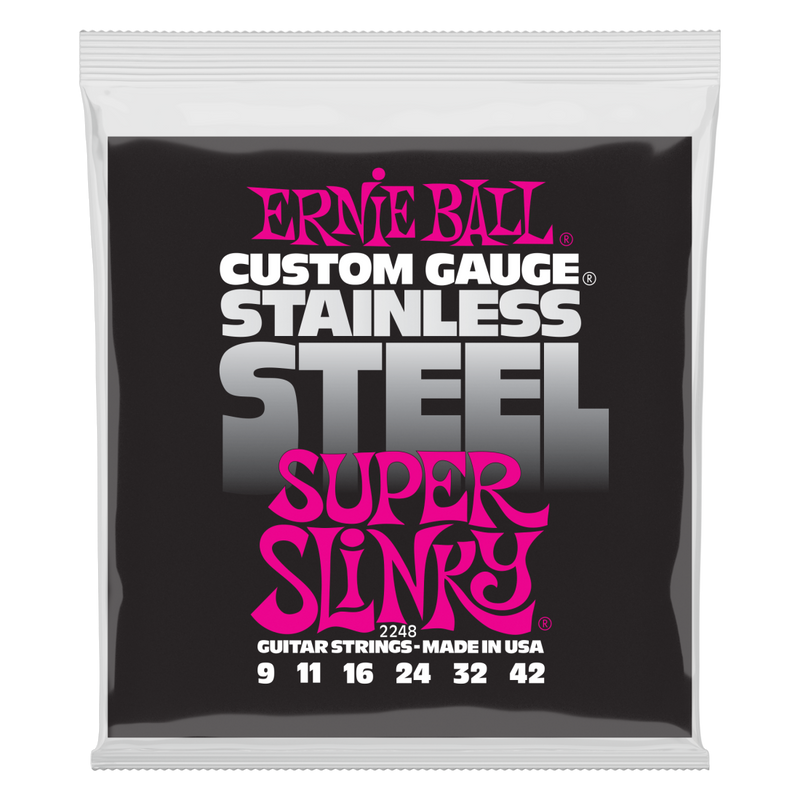 Ernie Ball 2248EB Stainless Steel Slinky Guitar Strings - Super .009-.042