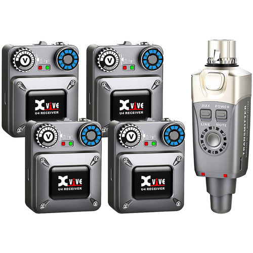 Xvive U4R4 Wireless In-Ear Monitor System with Four Receivers (2.4 GHz)