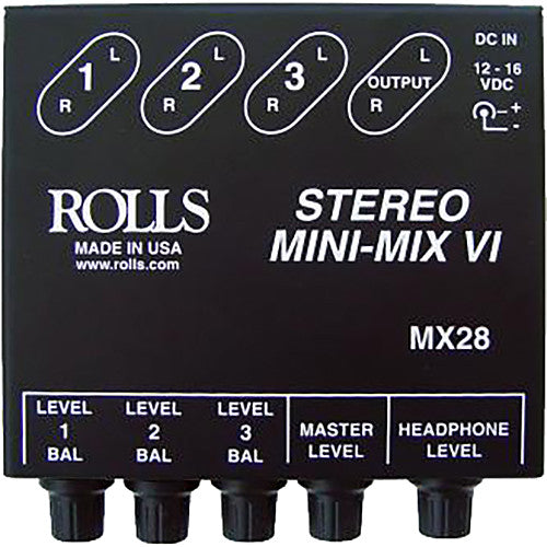 Rolls MX28 Mini-Mix VI Mélangeur Ligne Stéréo Compact 
