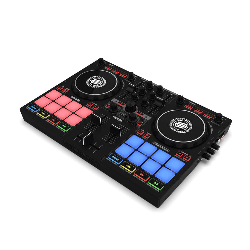 Contrôleur DJ 2 canaux Reloop READY avec interface audio USB, 8 pads de performance et logiciel Serato DJ Lite