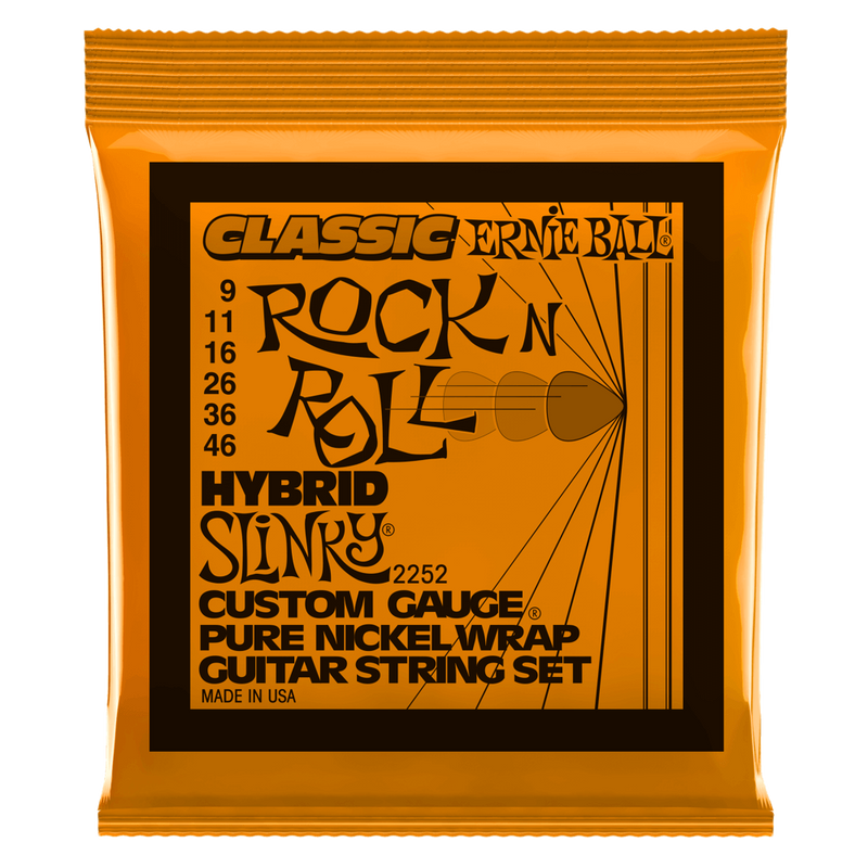 Ernie Ball 2252EB Classic Pure Nickel Hybrid Slinky Guitar Strings- .009-.046