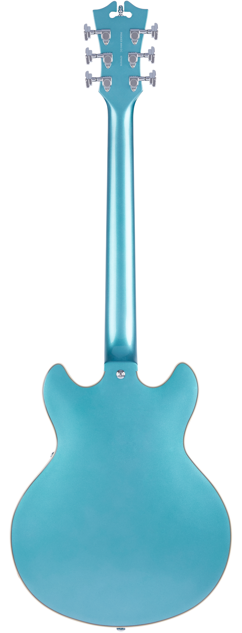 D'Angelico DAPMINIDCOTCSCB Semi Hollow-Body Mini Electric Guitar (Ocean Turquoise)