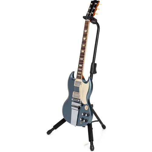 Hercules Gs414B Auto Grip System Ags Single Guitar Stand Black - Red One Music