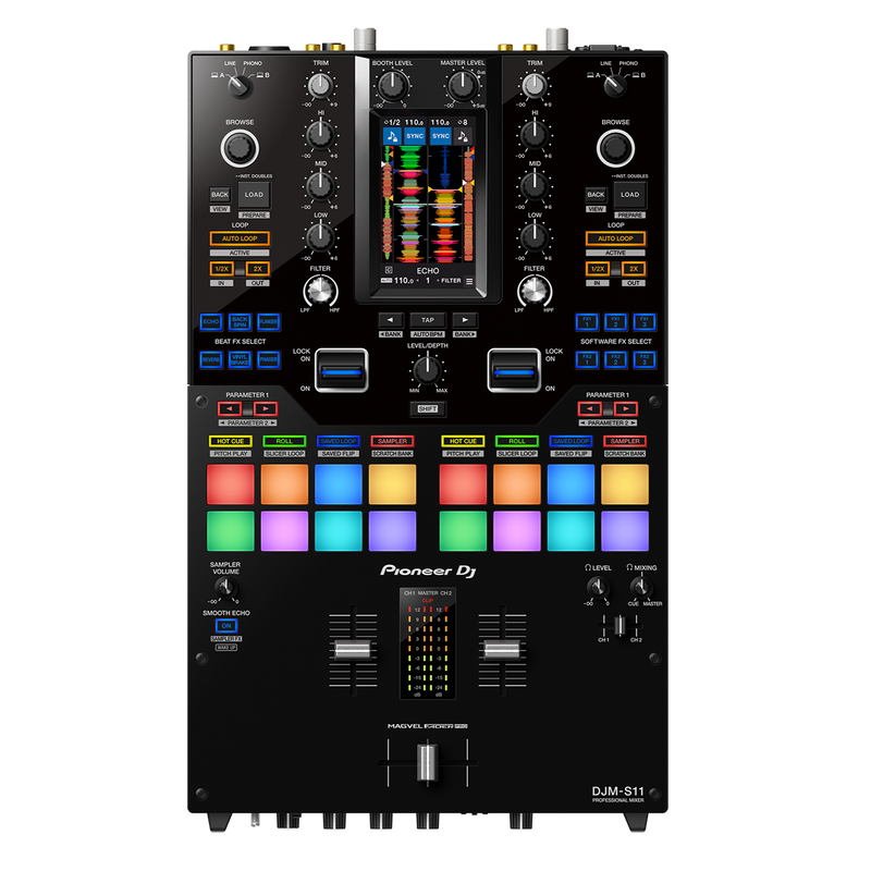Pioneer DJ DJM-S11 Table de mixage DJ professionnelle à 2 canaux style scratch (noir)