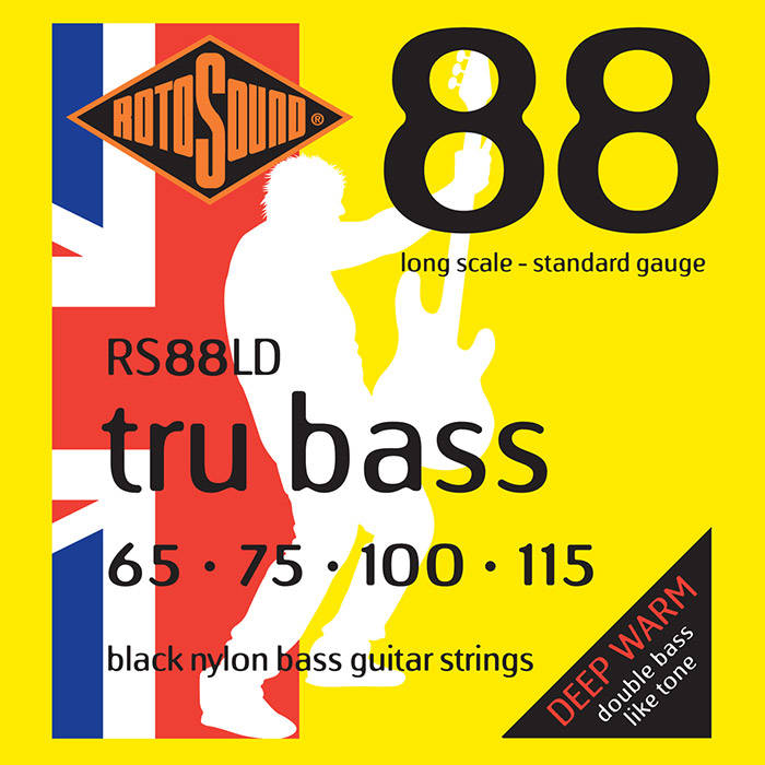 Rotosound RS88LD Black Nylon Flatwound Bass String Set 65-115