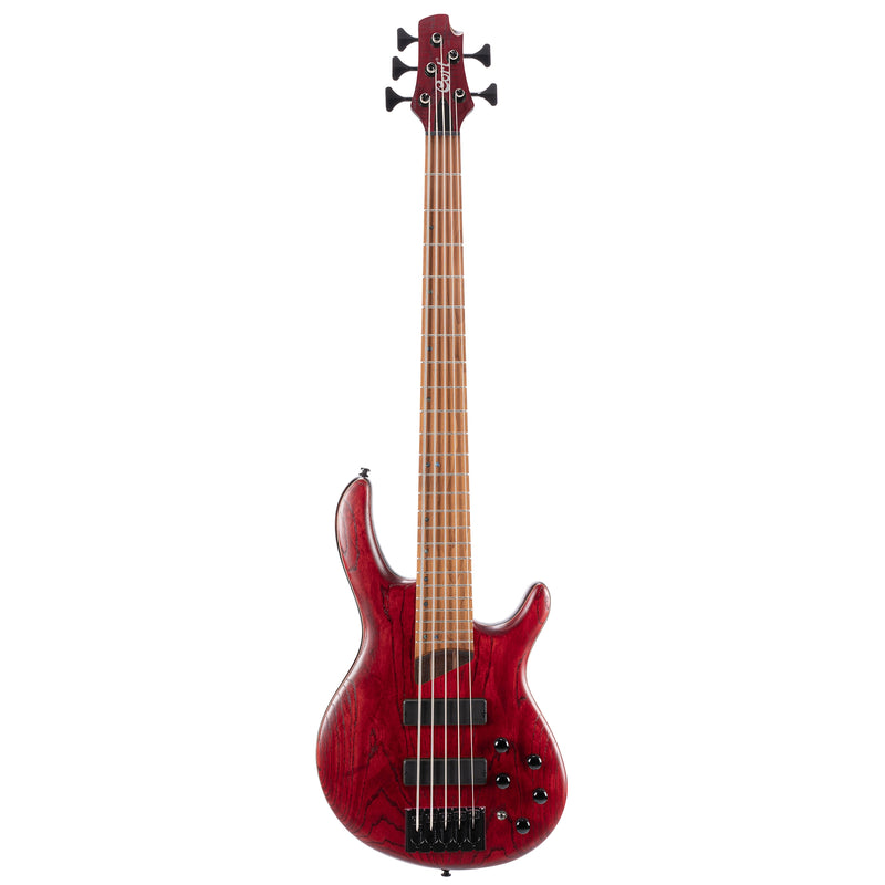 Cort B5-ELEMENT-OPBR B5 Element 5-String Bass - Electric Bass with Bartolini Pickups - Open Pore Burgundy Red