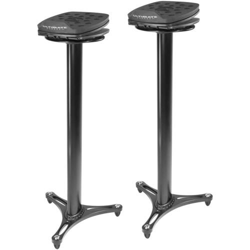Ultimate Support Ms100B Second-Generation Column Studio Monitor Stands Black Pair - Red One Music