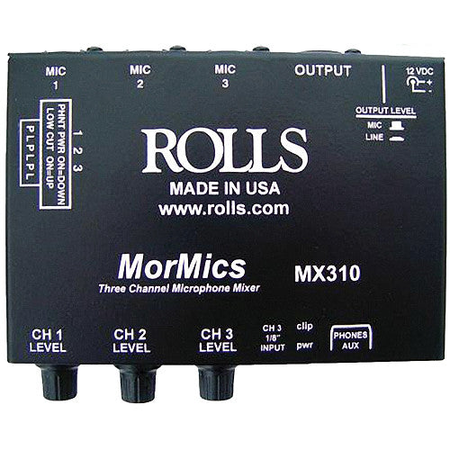Rolls MX310 MorMics Mélangeur/combiné micro 3 canaux 