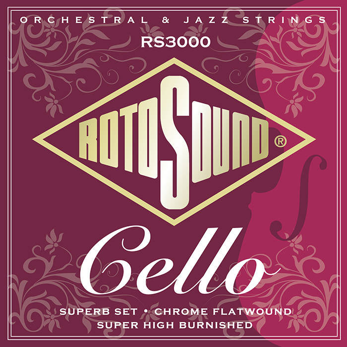 Rotosound RS3000 Chrome Flatwound Cello Strings 22-63