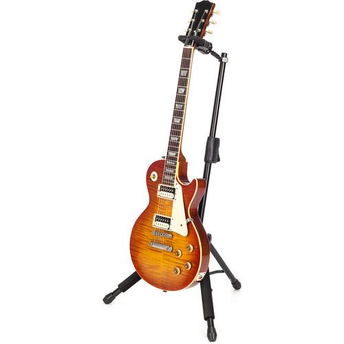 Hercules Gs415B Auto Grip System Ags Single Guitar Stand With Foldable Yoke Black - Red One Music