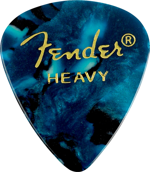 Fender Guitar Pick 351 Shape Classic Celluloid 1 Gross - Ocean Turquoise - Heavy, 144-Count