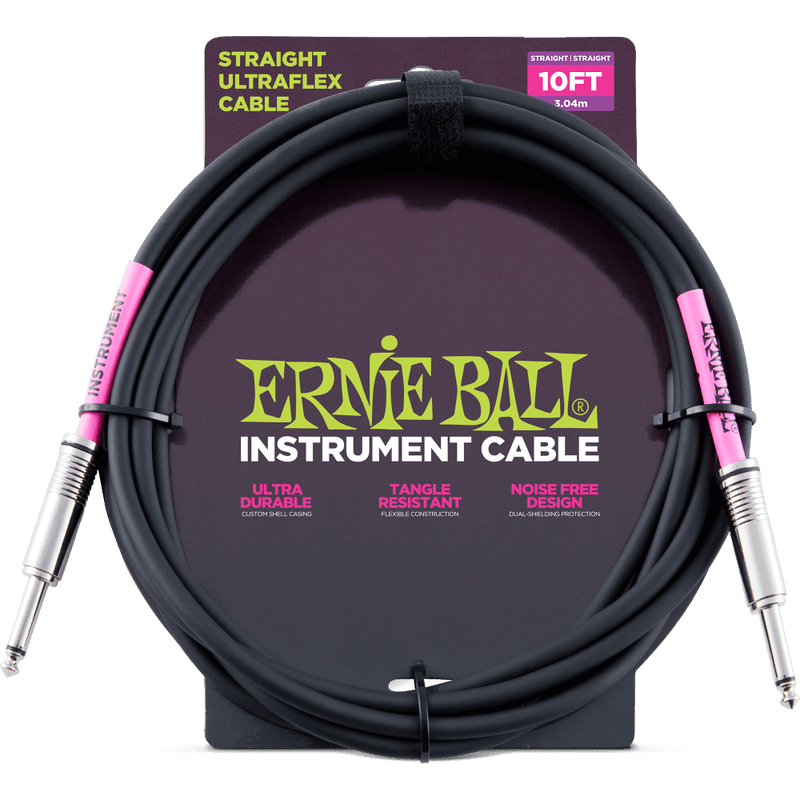 Ernie Ball 6048EB Straight/Straight Instrument Cable (Black) - 10'