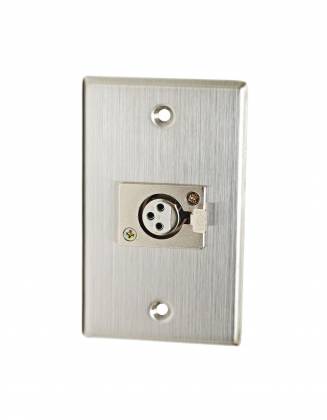 CAD 40-347 Astatic Stainless Steel Single 3-Pin XLR-F Connector On Duplex Wall Plate