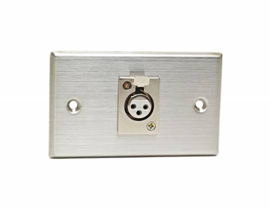 CAD 40-347 Astatic Stainless Steel Single 3-Pin XLR-F Connector On Duplex Wall Plate