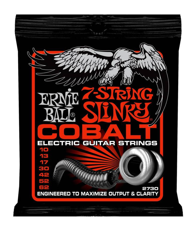 Cordes de guitare Ernie Ball 2730EB Cobalt 7 cordes - Skinny Top Heavy Bottom .010-.062