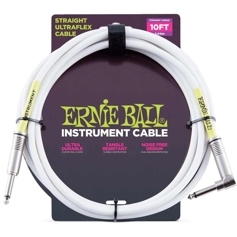 Ernie Ball 6049EB Straight/Angle Instrument Cable (White) - 10'
