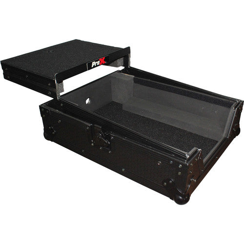 ProX XS-DJMS9LTBL Flight Case with Sliding Laptop Shelf for Pioneer DJM-S9 Mixer (Black on Black) - Red One Music