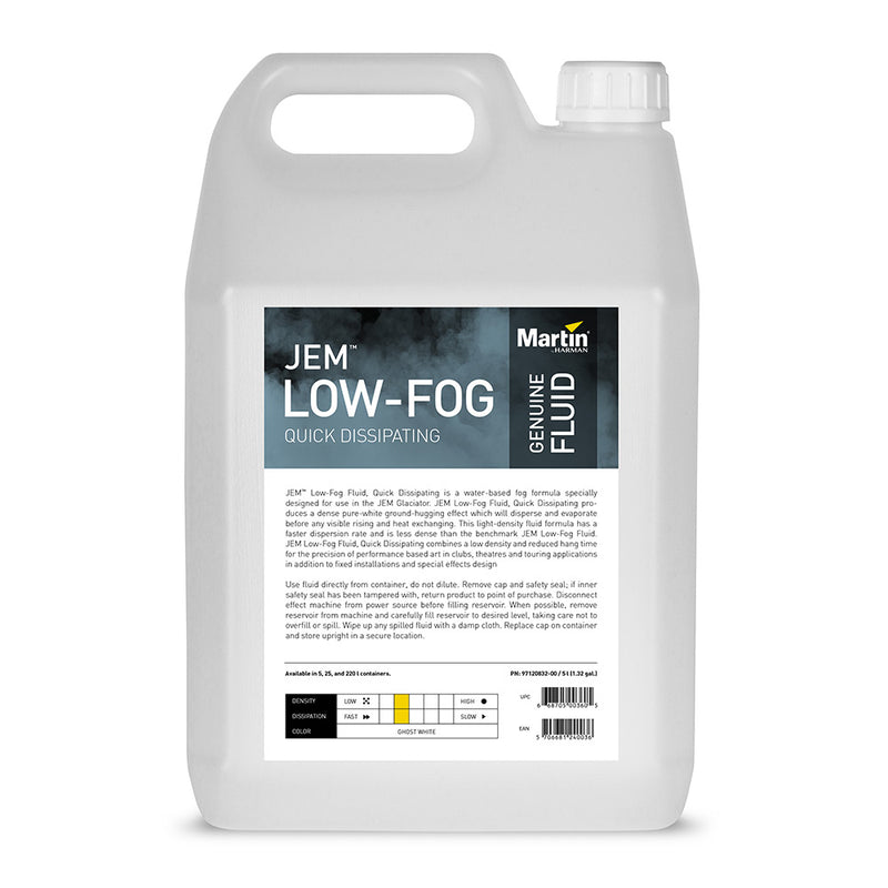 Jem Pro LOW FOG Fluide à dissipation rapide - 5L